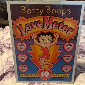 Betty Boop Retro Love Meter Sign - Red, Yellow, Blue, Pink